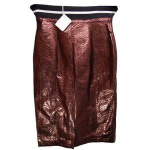 100% Authentic $7325 New Brunello Cucinelli Python Leather Womens Skirt Size 6